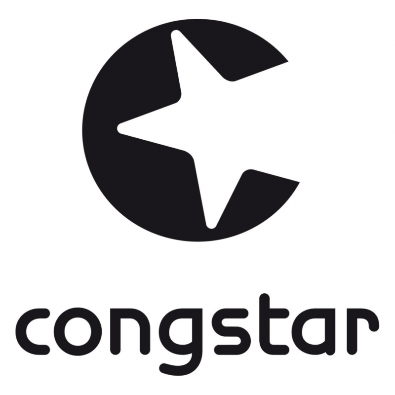 Logo von congstar: schwarzer Halbkreis mit weißem Stern am rechten Rand. Darunter ein schwarzer Schriftzug.