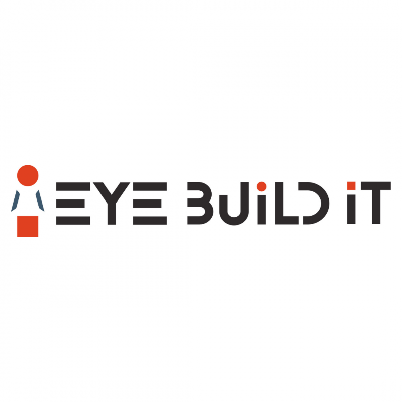 Das Logo von Eye Build It. Es ist ein schwarzer Schriftzug.